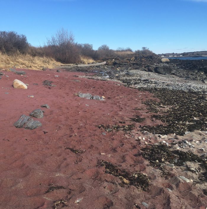 Red sands of Cape Elizabeth